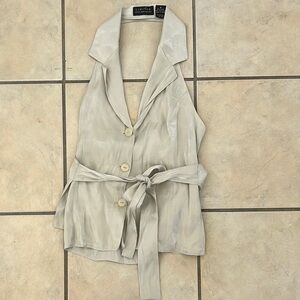 LIMITED Silver Button-Up Vest with Belt